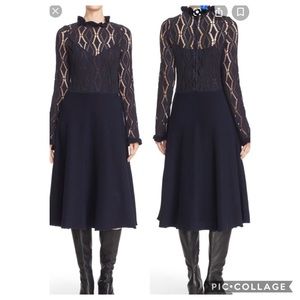 Chloe Navy Pointelle Sweater Dress 
